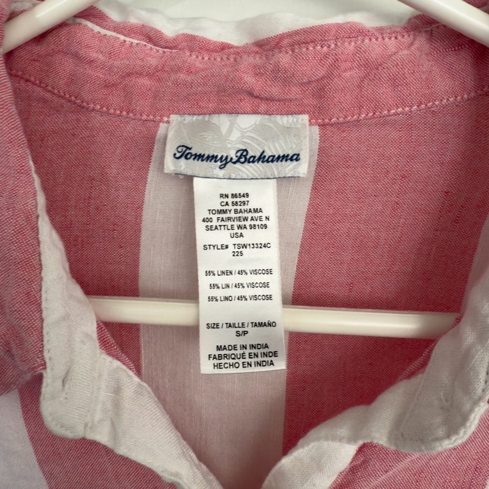 249. Tommy Bahama Linen Blend Button Mini Dress - Picture 3 of 7